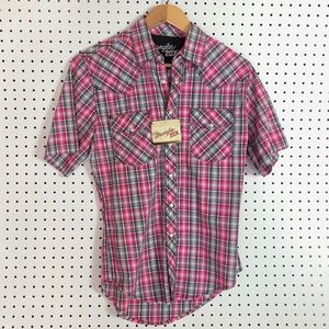 Men's Wrangler Short Sleeve Pearl Snap Woven Shirt